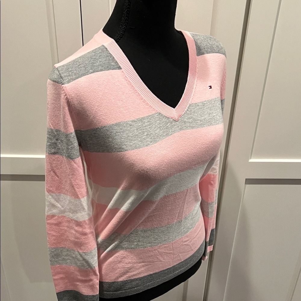 Tommy Hilfiger Pink Gray Sweater Size SP - Picture 5 of 5